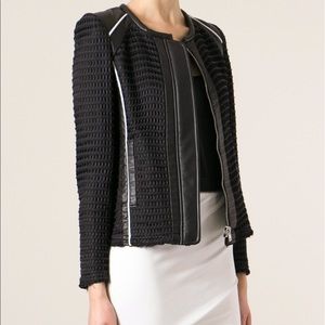 IRO Giana Leather trim knit Jacket